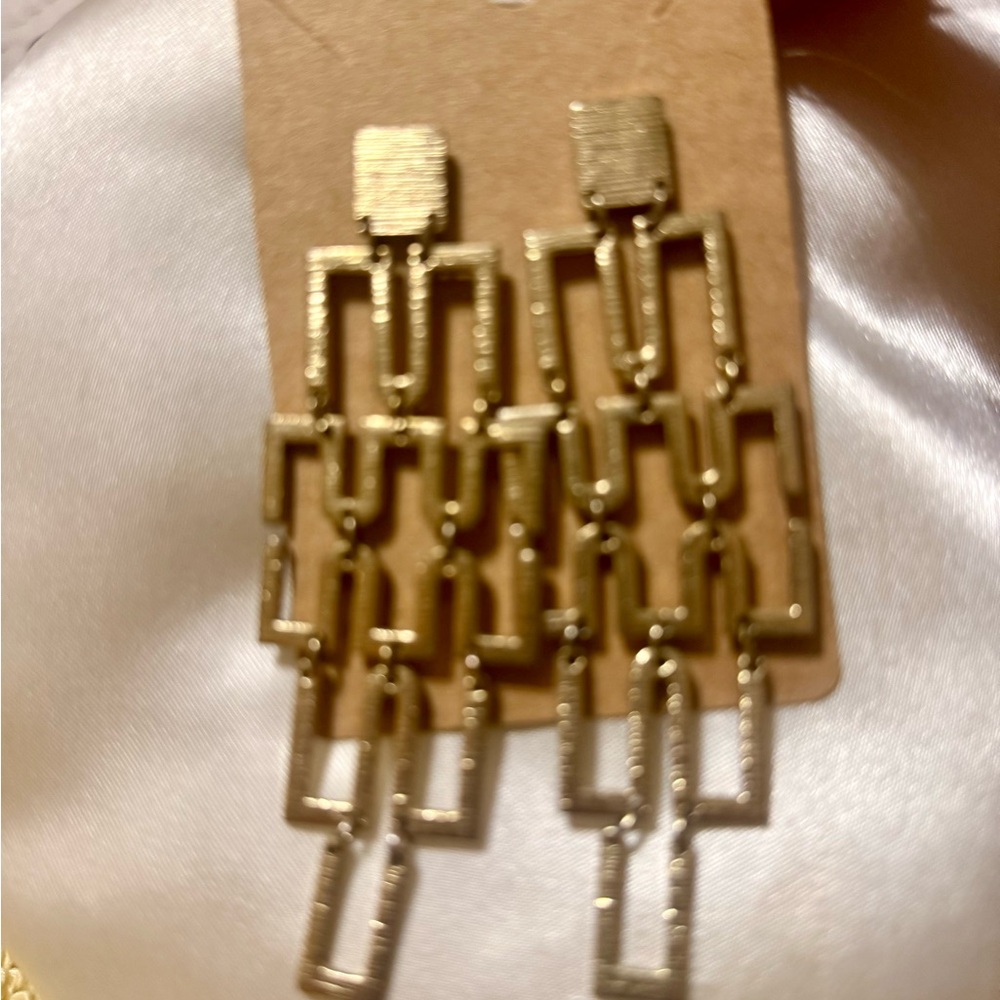 Gold Geometric Drop Earrings